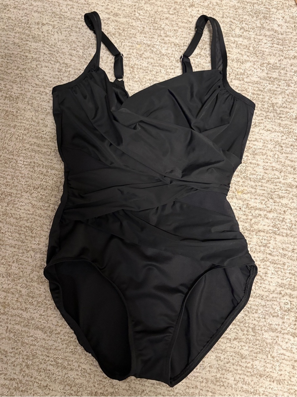 Miracle Suit Black One-Piece Swimsuit with Adjustable Straps